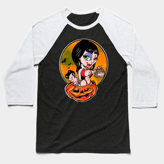 Vampirella rising Baseball T-Shirt by Biomek